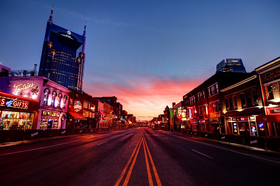 Broadway in downtown Nashville, Tennessee